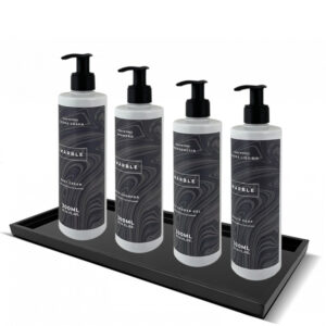 Tava din plastic negru cosmetice Marble dispenser