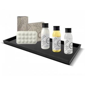 Tava din plastic negru cosmetice hotel Easy