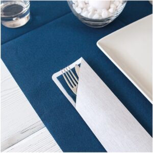 Plic tacamuri slim alb cu servetel airlaid